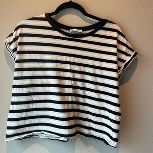 Zara- cropped striped tee. Size M